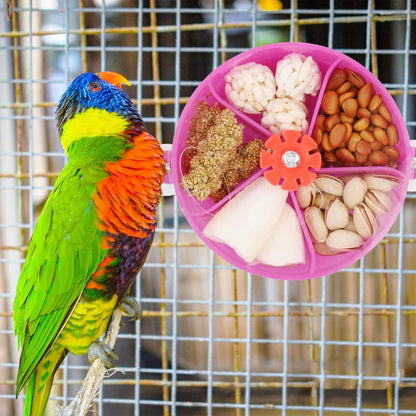 Bird Creative Foraging System Wheel Seed Food Ball Rotate Training Toy for Small and Medium Parrots Parakeet Cockatiel Conure