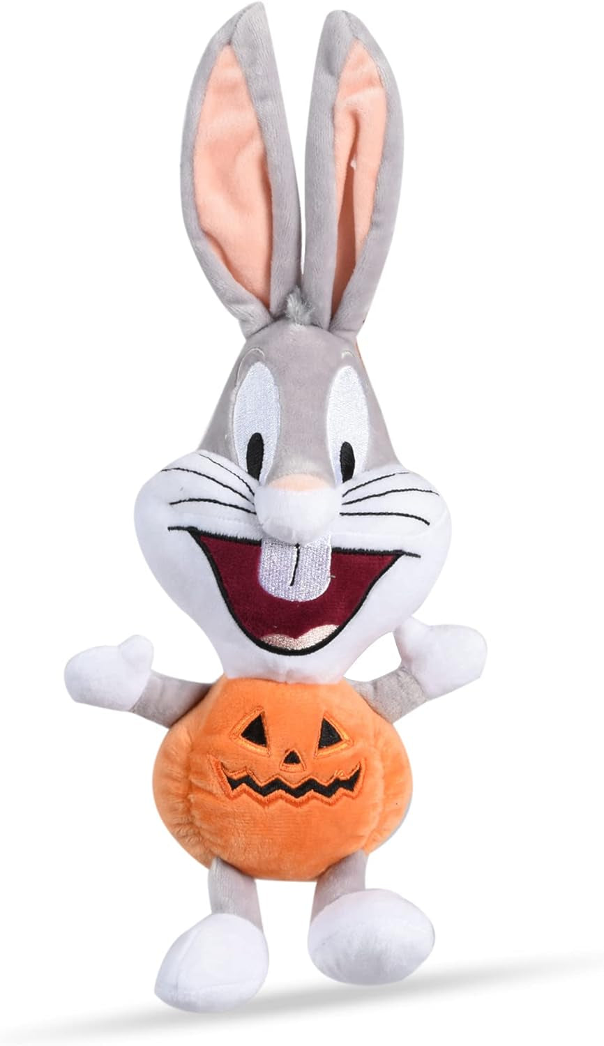 for Pets Bugs Bunny Halloween Big Head Pumpkin Plush Dog Toy | Stuffed Animal Toy for Dogs, Medium Dog Toy Bugs Bunny Squeaky Dog Toy Dog Chew Toy, 9 Inch, (FF16973)