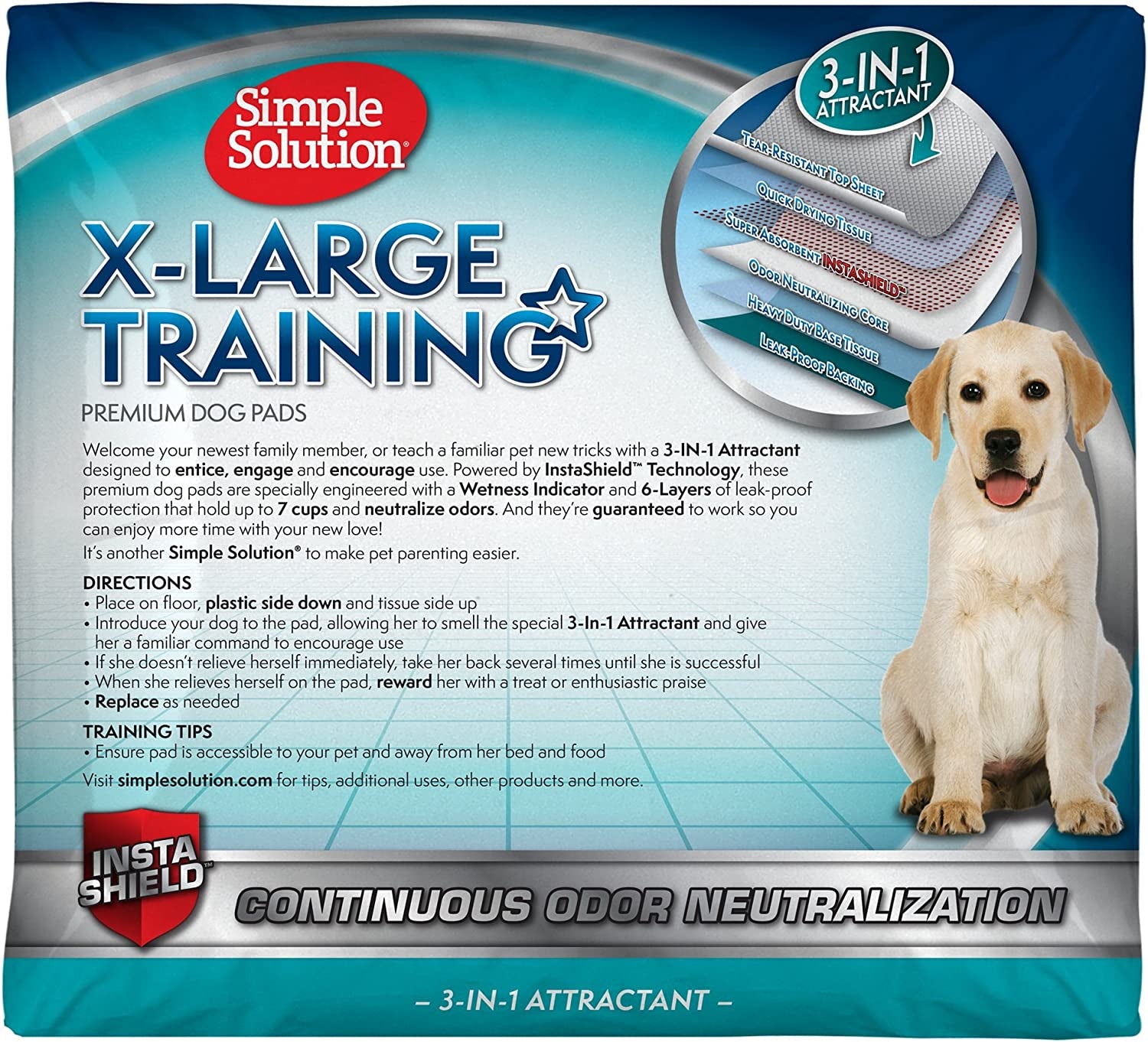 Extra Large Training Puppy Pads - 3 in 1 Attractant - Absorbs up to & Cups of Liquid - 28X30In - 50 Count