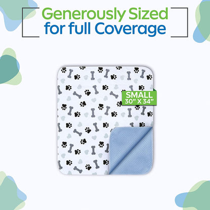 Washable Underpads - Large Pee Pads for Dogs, Machine Washable Reusable Puppy Pads, Waterproof Pet Training Pad, Dog Pee Pad, Anti-Slip Backing (Pack of 2 - 30X34)