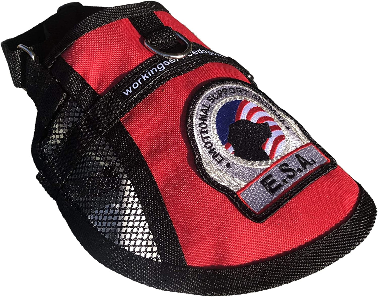 Premium Emotional Support Dog Vest | ESA Dog Vest | Mesh Cooling Panel | Emotional Support Dog Harness | Includes 5 Federal Law ESA Handout Cards (18" - 22" Girth, Red)