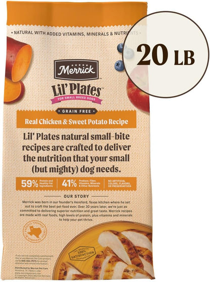 Lil' Plates Small Breed Dog Food, Grain Free Real Chicken and Sweet Potato Recipe, Small Dog Food - 20 Lb Bag