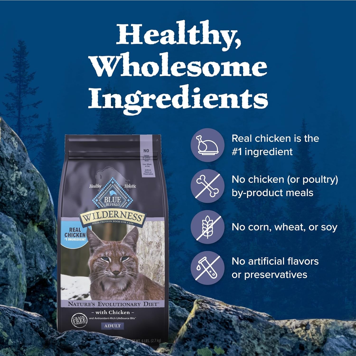 Wilderness High Protein Grain Free, Natural Adult Dry Cat Food