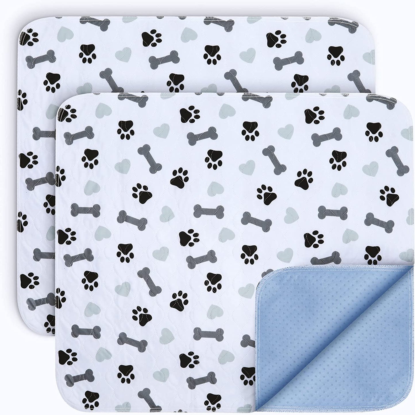 Washable Underpads - Large Pee Pads for Dogs, Machine Washable Reusable Puppy Pads, Waterproof Pet Training Pad, Dog Pee Pad, Anti-Slip Backing (Pack of 2 - 30X34)