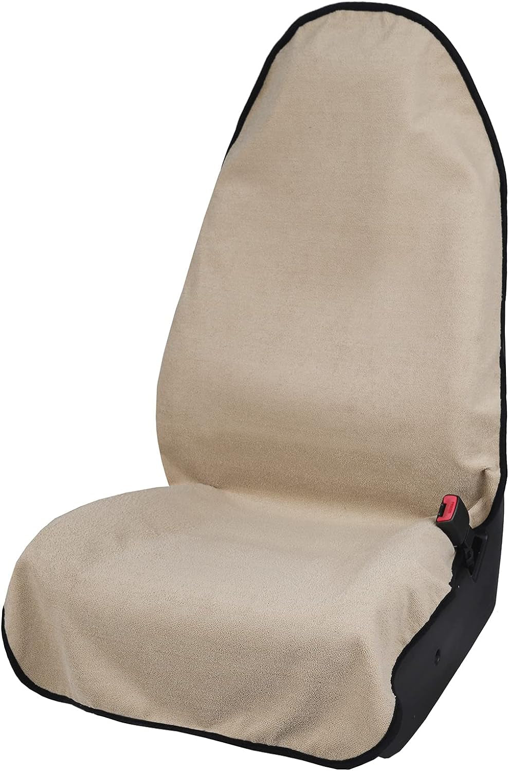 Towel Waterproof Car Seat Cover Beige for Trucks SUV Fitness Athletes Pets Gym and Water Sport