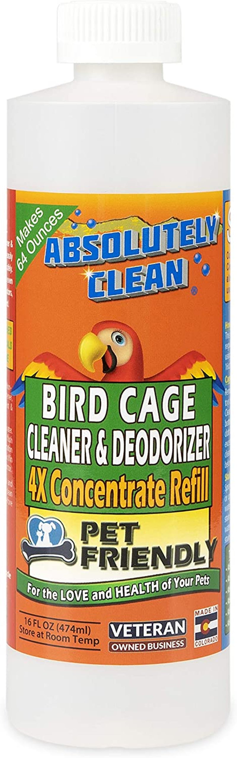 Amazing Bird Cage Cleaner and Deodorizer - Just Spray/Wipe - Safely & Easily Removes Bird Messes Quickly and Easily - Made in the USA