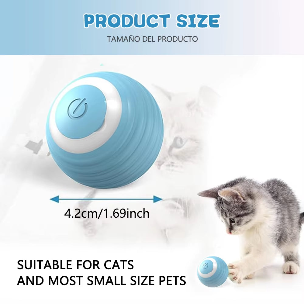 Smart Cat Toy Automatic Rolling Ball Cat Interactive Ball Usb Rechargeable Electric Moved Rotating Cat Toys Pet Accessories